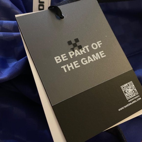 TAKEON Dex Pullover Sweater Indigo Blue Purple Size Medium Mens Checkerboard Zip - Picture 9 of 10